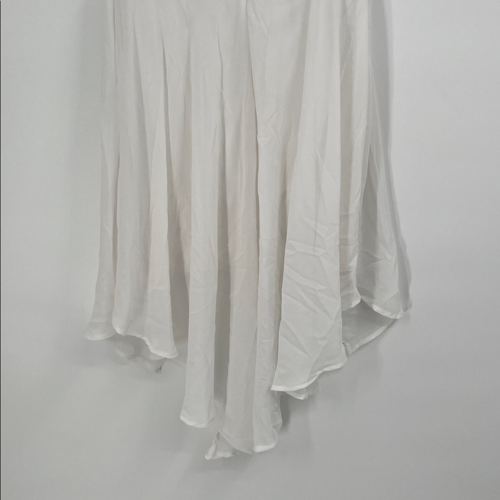 White Ruffle Lace Up High Low Dress Size Large - Picture 7 of 8